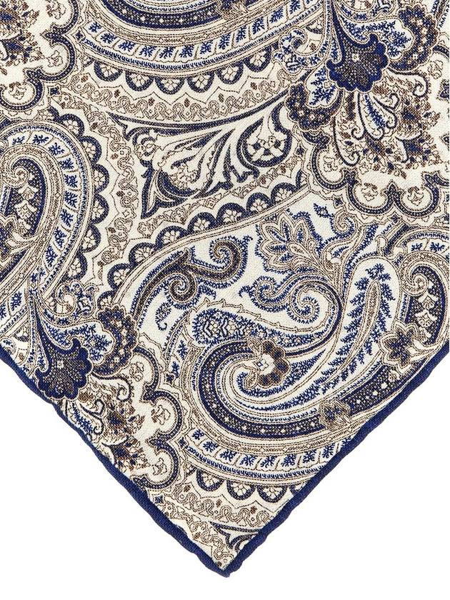 Paisley Print Reversible Silk Pocket Square MR8720091CEY66 - BRUNELLO CUCINELLI - BALAAN 4