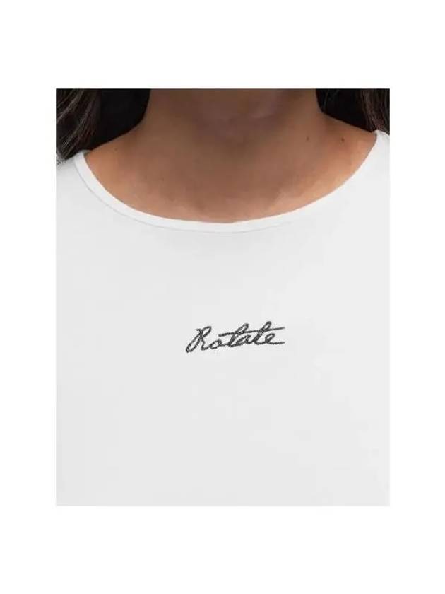 Front logo crop short sleeve t shirt 112310400 BRWHT - ROTATE - BALAAN 2