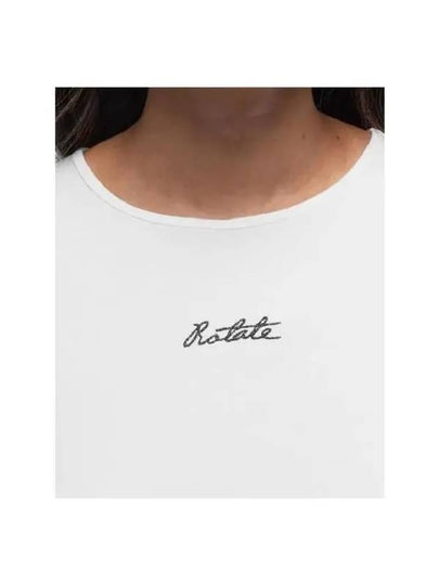 Front logo crop short sleeve t shirt 112310400 BRWHT - ROTATE - BALAAN 2