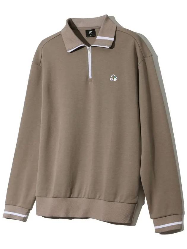 YOKO Collar Neck Two Way Half Zip Up Long Sleeve Sweatshirt BROWN - 20THHOLE - BALAAN 1