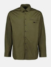 Cotton Long Sleeve Shirt Military Green - PRADA - BALAAN 2