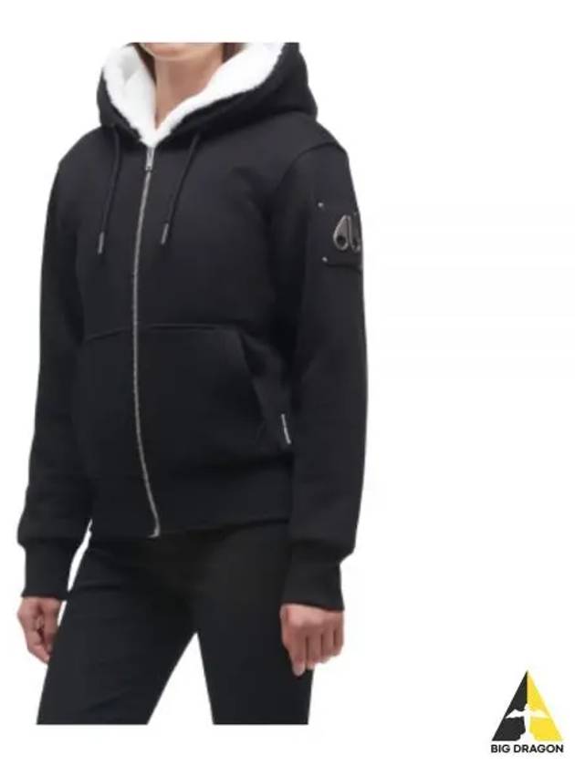 Classic Bunny 3 White Lining Zip Up Hoodie Black - MOOSE KNUCKLES - BALAAN 2