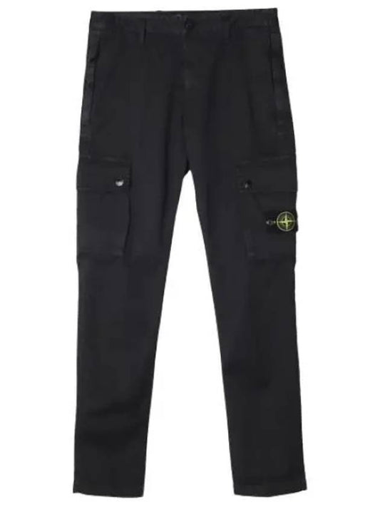 Old Effect Stretch Broken Twill Cotton Cargo Pants Slim Fit - STONE ISLAND - BALAAN 1