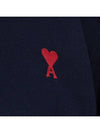 Heart Logo Crew Neck Merino Wool Knit Top Blue - AMI - BALAAN 7