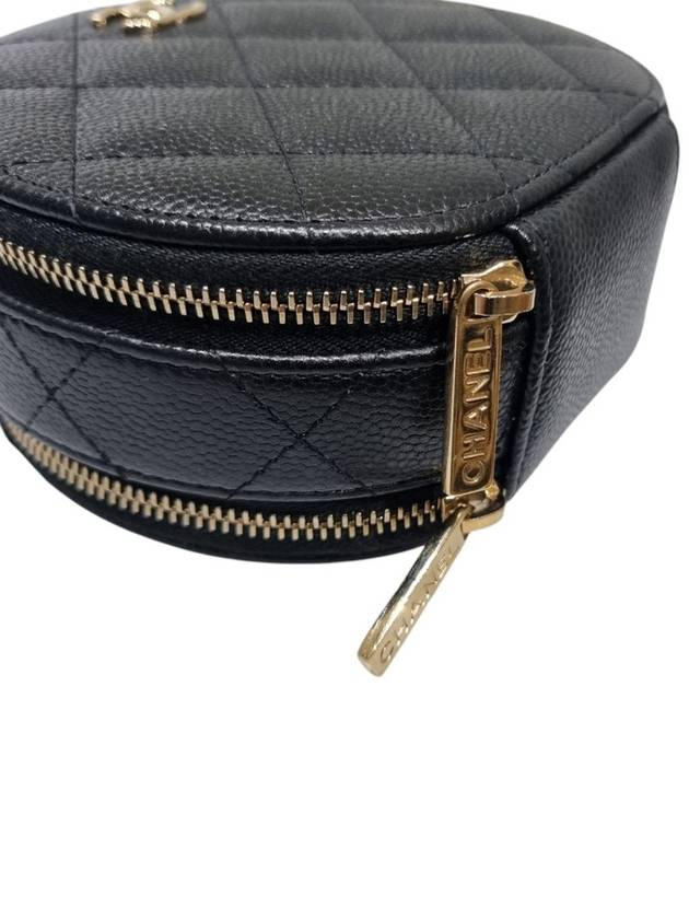 AP2502 Black Caviar Top Handle Tambourine Gold Chain Cross Bag - CHANEL - BALAAN 5