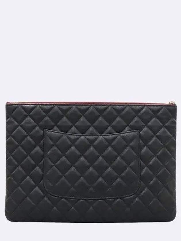 A82552 Black Caviar Classic Large CC Gold Logo Clutch - CHANEL - BALAAN 5