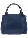 logo print cabas leather tote bag navy - BALENCIAGA - BALAAN.