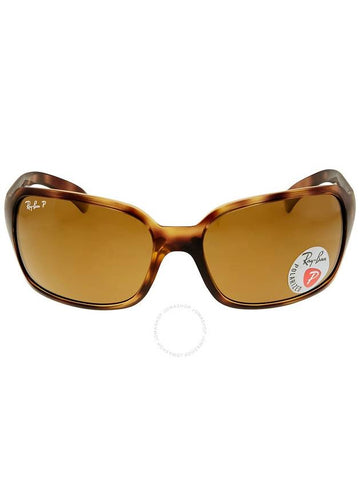 Ray Ban Polarized Brown Classic B-15 Rectangular Ladies Sunglasses RB4068 642/57 60 - RAY-BAN - BALAAN 1