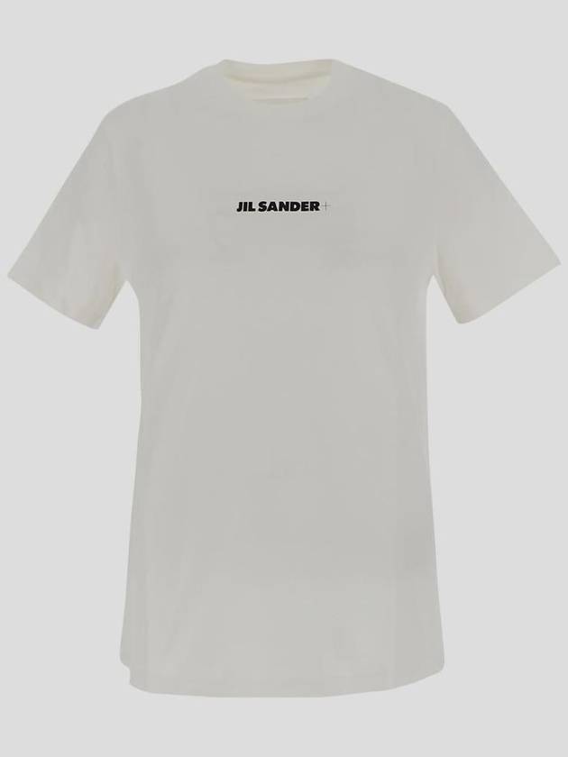 Logo Print Short Sleeve T-Shirt White - JIL SANDER - BALAAN 2