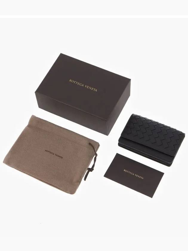 Intrecciato Leather Card Wallet Black - BOTTEGA VENETA - BALAAN 4