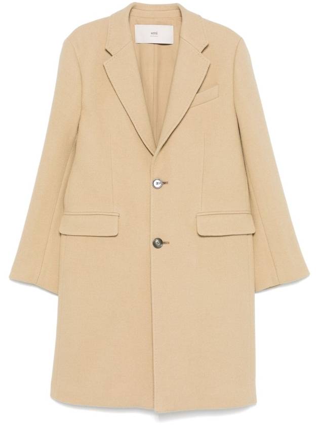 Ami Paris Coats Beige - AMI - BALAAN 1