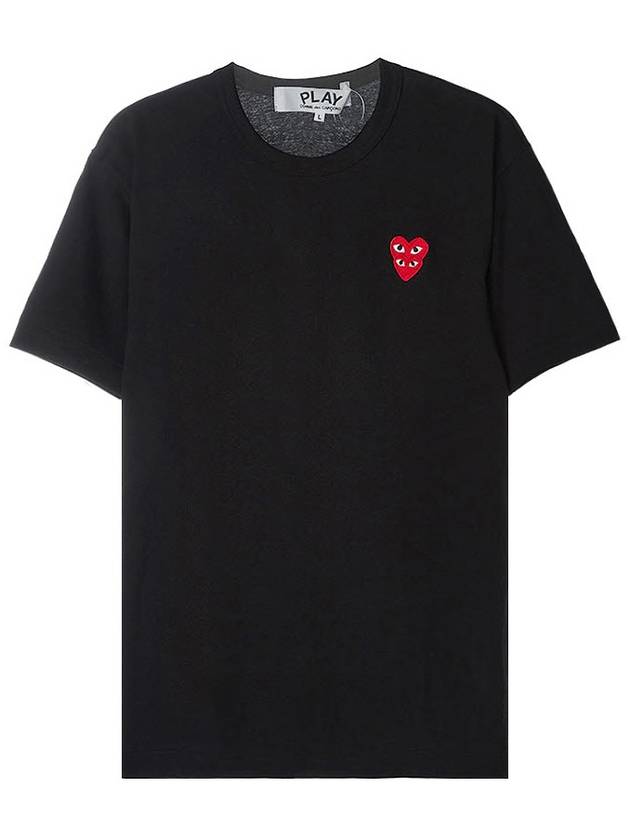 Men s Heart Logo T Shirt AZ P1T288 051 BLACK - COMME DES GARCONS - BALAAN 1