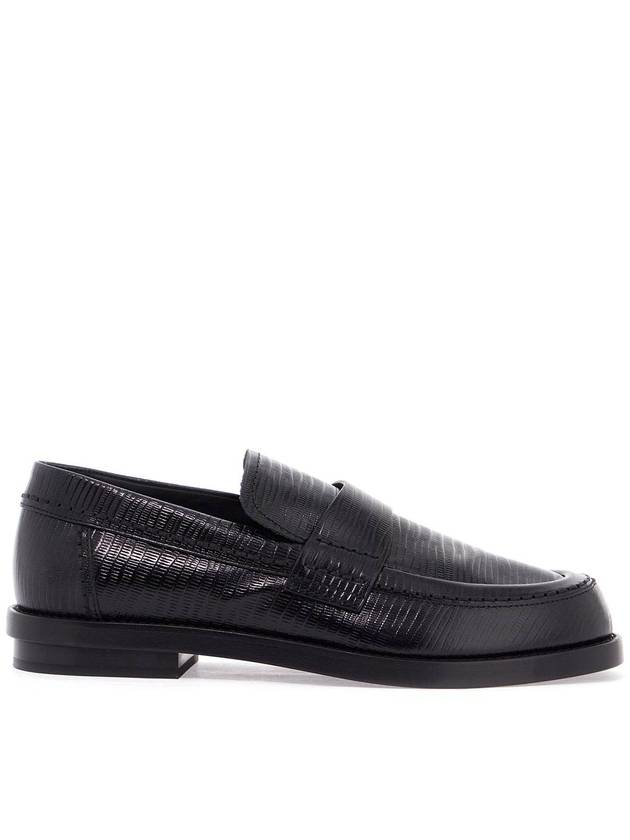 Lizard Skin Effect Loafers Black - ALEXANDER MCQUEEN - BALAAN 2