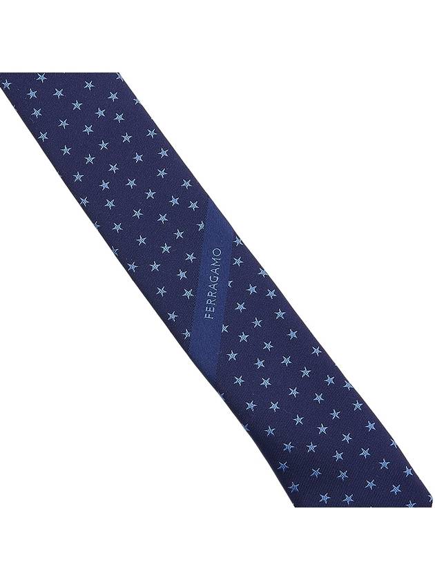 Ferragamo Men's Star Pattern Silk Tie 35 0917 F NAVY 0762317 - SALVATORE FERRAGAMO - BALAAN 8