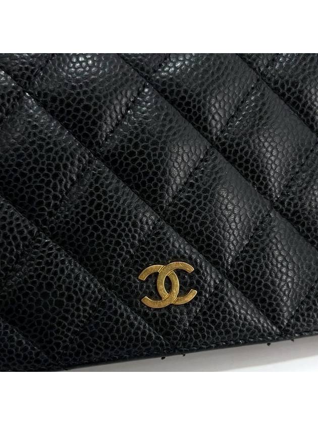 Caviar flap long wallet black - CHANEL - BALAAN 3