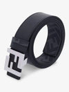 FF Buckle Pattern Reversible Leather Belt Black - FENDI - BALAAN 2