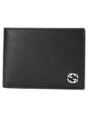 GG Interlocking Two Tone Half Wallet Black Blue - GUCCI - BALAAN 1