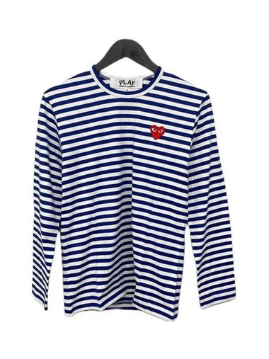 P1T164 2 Blue Striped T Shirt Comme des Garcons - COMME DES GARCONS - BALAAN 1