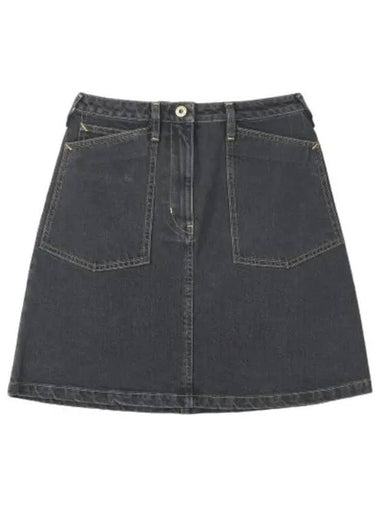 Stone bleach denim skirt black - KENZO - BALAAN 1