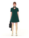 V-Neck Stripe Short Dress Ops Green - ZIZEMUSEUM - BALAAN 2