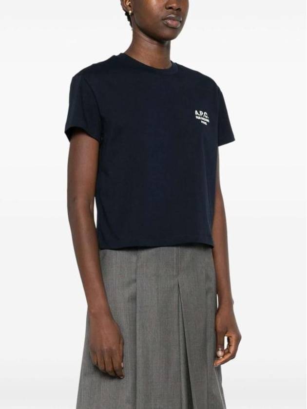 Boxy Rue Madame Short Sleeve T-Shirt Navy - A.P.C. - BALAAN 4