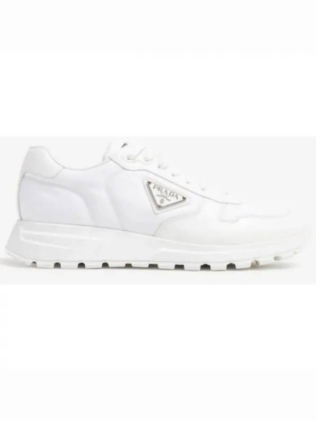 Prax 01 Re-Nylon Brushed Leather Low-Top Sneakers White - PRADA - BALAAN 2