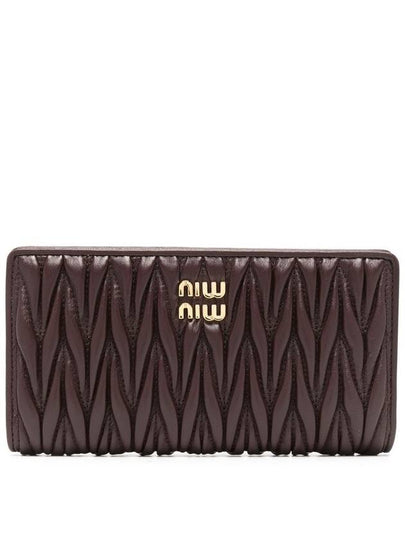 Briarwood Matelasse Nappa Leather Long Wallet Brown - MIU MIU - BALAAN 2