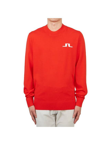 Golf Gus Crew Neck Knit Top Fiery Red - J.LINDEBERG - BALAAN 1