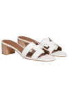 Oasis Calfskin Slipper Heels Blanc - HERMES - BALAAN 2