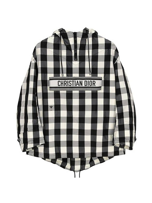 Black Logo Check Anorak Zip-up Jacket 347C10A2995 9930 - DIOR - BALAAN 2