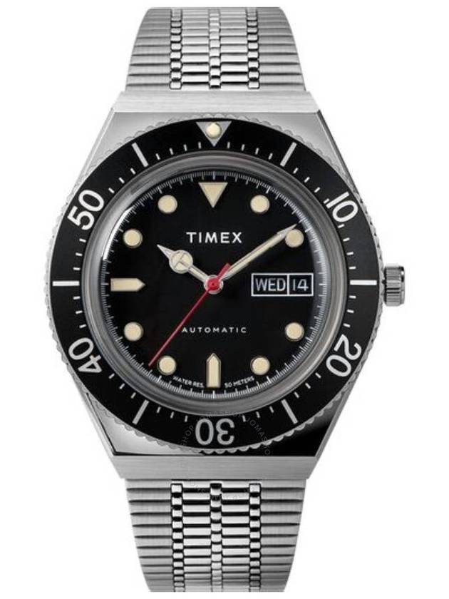 Men's Automatic 40mm Stainless Steel Watch Black Silver - TIMEX - BALAAN 2