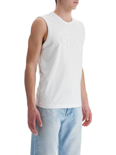 white cotton tank top with wide neckline - DIESEL - BALAAN 2