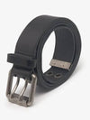 Square Buckle Leather Belt Black - SAINT LAURENT - BALAAN 2