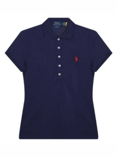 Women's Julie Embroidered Logo Short Sleeve Polo Shirt Navy - POLO RALPH LAUREN - BALAAN 2