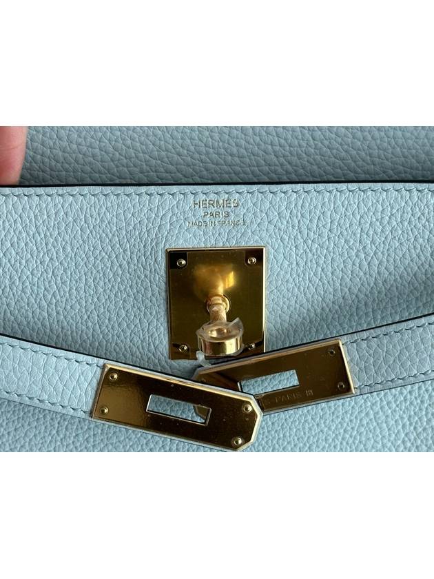 Blue Pale Clemence Kelly 28 Gold Plated U H024979CC08 - HERMES - BALAAN 7