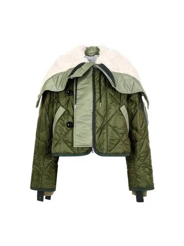 Women s Quilted Zipper Hooded Blouson Fatigue - SACAI - BALAAN 1