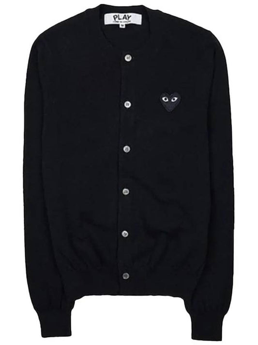 Women s Black Heart Waffen Wool Cardigan P1N023 AX N023 051 - COMME DES GARCONS - BALAAN 1