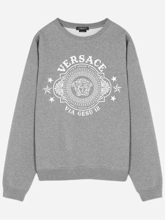 Medusa Badge Print Sweatshirt Grey - VERSACE - BALAAN 2