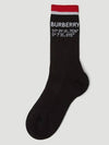 Coordinated Striped Cuff Logo Intarsia Knit Socks - BURBERRY - BALAAN 3