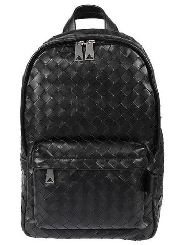 Intrecciato Small Calfskin Backpack Black - BOTTEGA VENETA - BALAAN 1