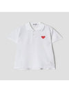 Heart Wappen Short Sleeve Polo Shirt White - COMME DES GARCONS - BALAAN 3