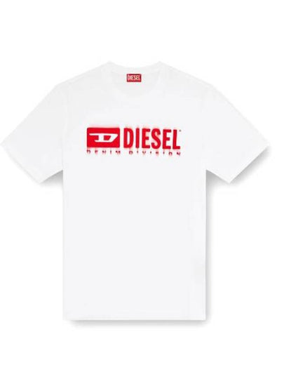 T-Adjust-Q7 Blurry Logo Short Sleeve T-Shirt White - DIESEL - BALAAN 2