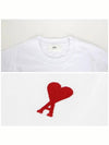 Small Heart Logo Boxy Fit Short Sleeve T-Shirt White - AMI - BALAAN 7