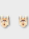 Mini Pop H Earring Rose Gold & Blanc - HERMES - BALAAN 3