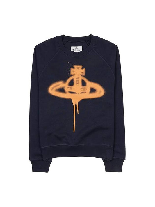 Spray ORB Raglan Sweatshirt Navy - VIVIENNE WESTWOOD - BALAAN 1