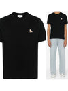 Chillax Fox Patch Regular Short Sleeve T-Shirt Black - MAISON KITSUNE - BALAAN 2