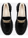 Code Brushed Calfskin Shearling Loafer Black - DIOR - BALAAN 5