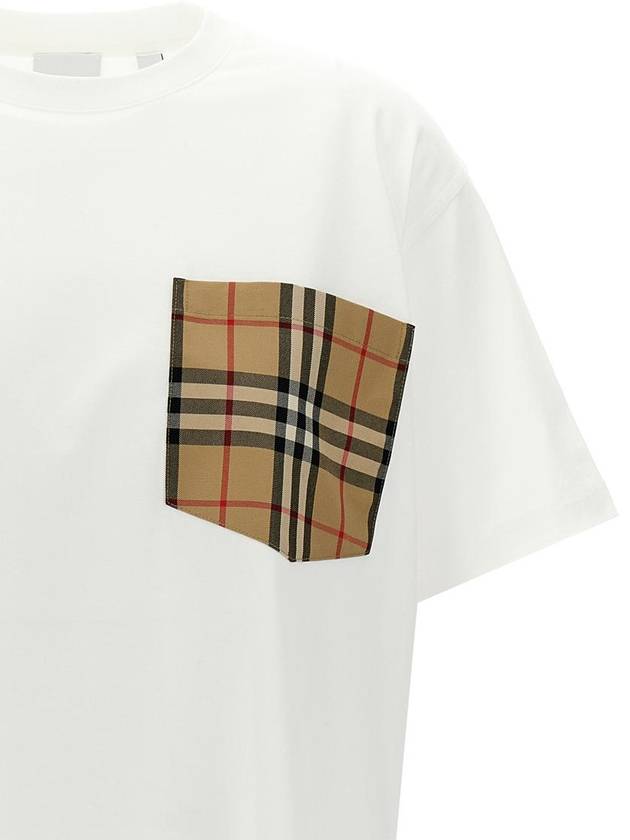 Check Pocket Crew Neck Cotton Short Sleeve T-Shirt White - BURBERRY - BALAAN 4