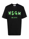 logo print short sleeve t-shirt black - MSGM - BALAAN 2