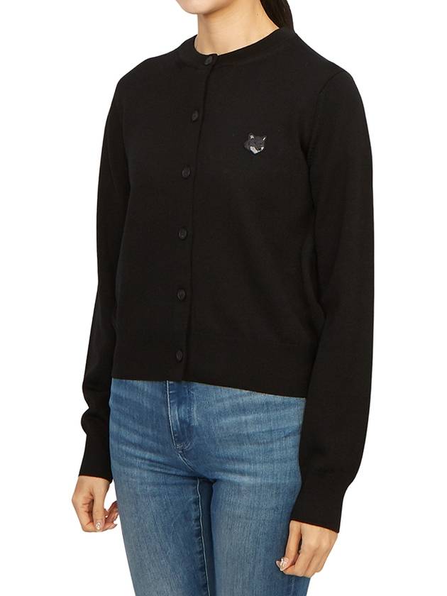 Bold Fox Head Patch Regular Cardigan Black - MAISON KITSUNE - BALAAN 4